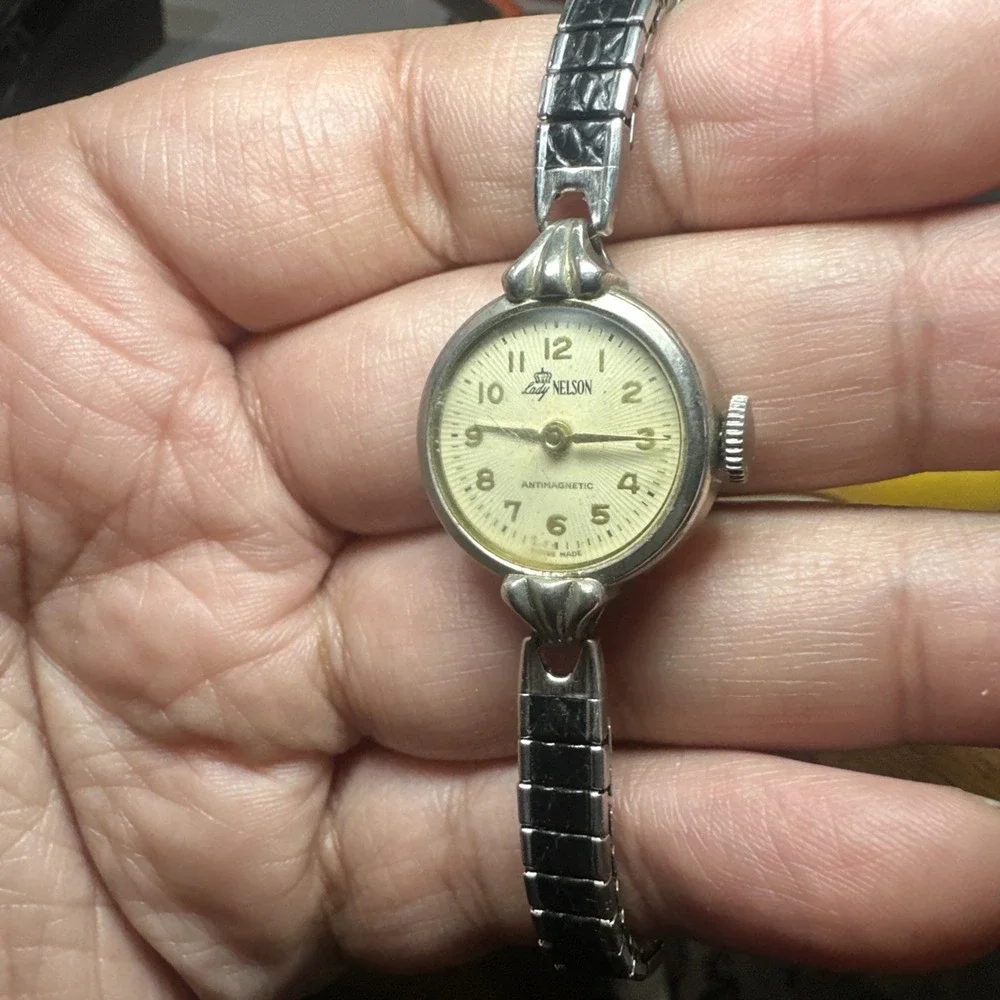 Working Lady Nelson Swiss Made Manual Wind 20mm New Strap Women Watch 6.5